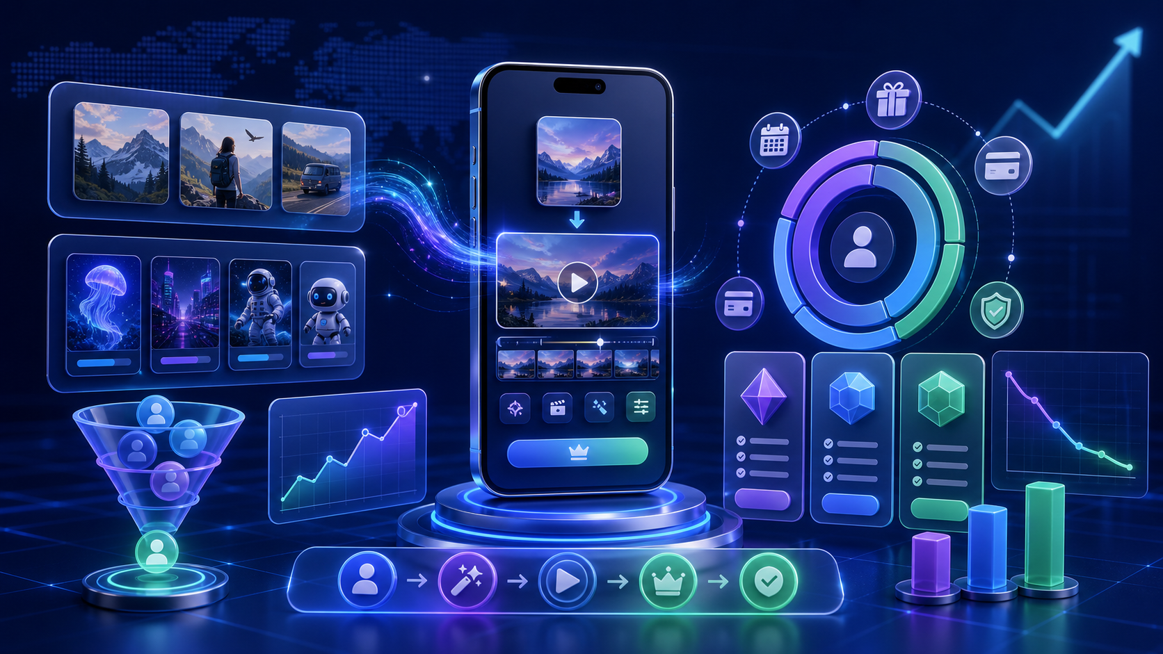 AI 图生视频 App 订阅转化、首日体验和价格测试示意图